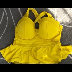 Torrid yellow peplum tankini top
